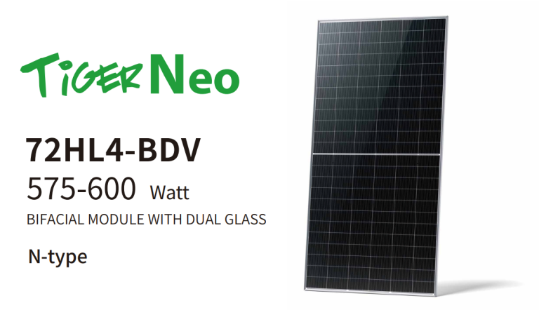 Jinko Solar Tiger Neo 3 N-Type 590W Bifacial (Dual Glass)